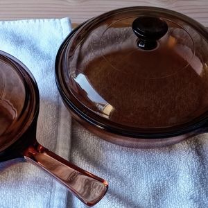 Pyrex Corning Amber Glass Set